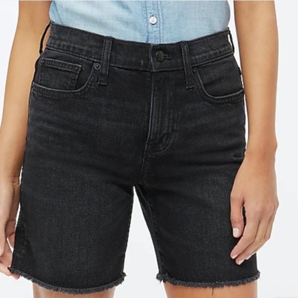 J. Crew NWT Black Long Denim Shorts size 28 - Picture 3 of 12